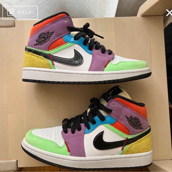 women's air jordan 1 mid se white/black-lightbulb - Picture 5 of 9